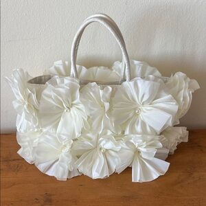Whimsical Beautiful Funky Cream White Floral Women's Bag